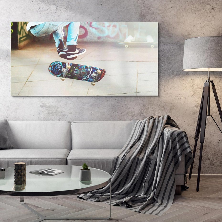 Obraz na płótnie 140x70 - Skateboardowe Rytmy na Desce - deskorolka, skateboard