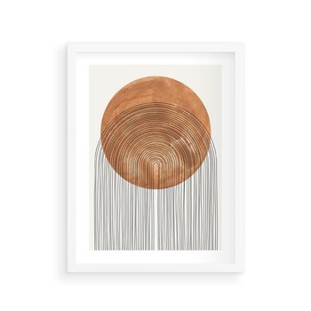 Plakat w ramie 30x40 - Złote Akcenty - nowoczesna sztuka, modern - rama biała