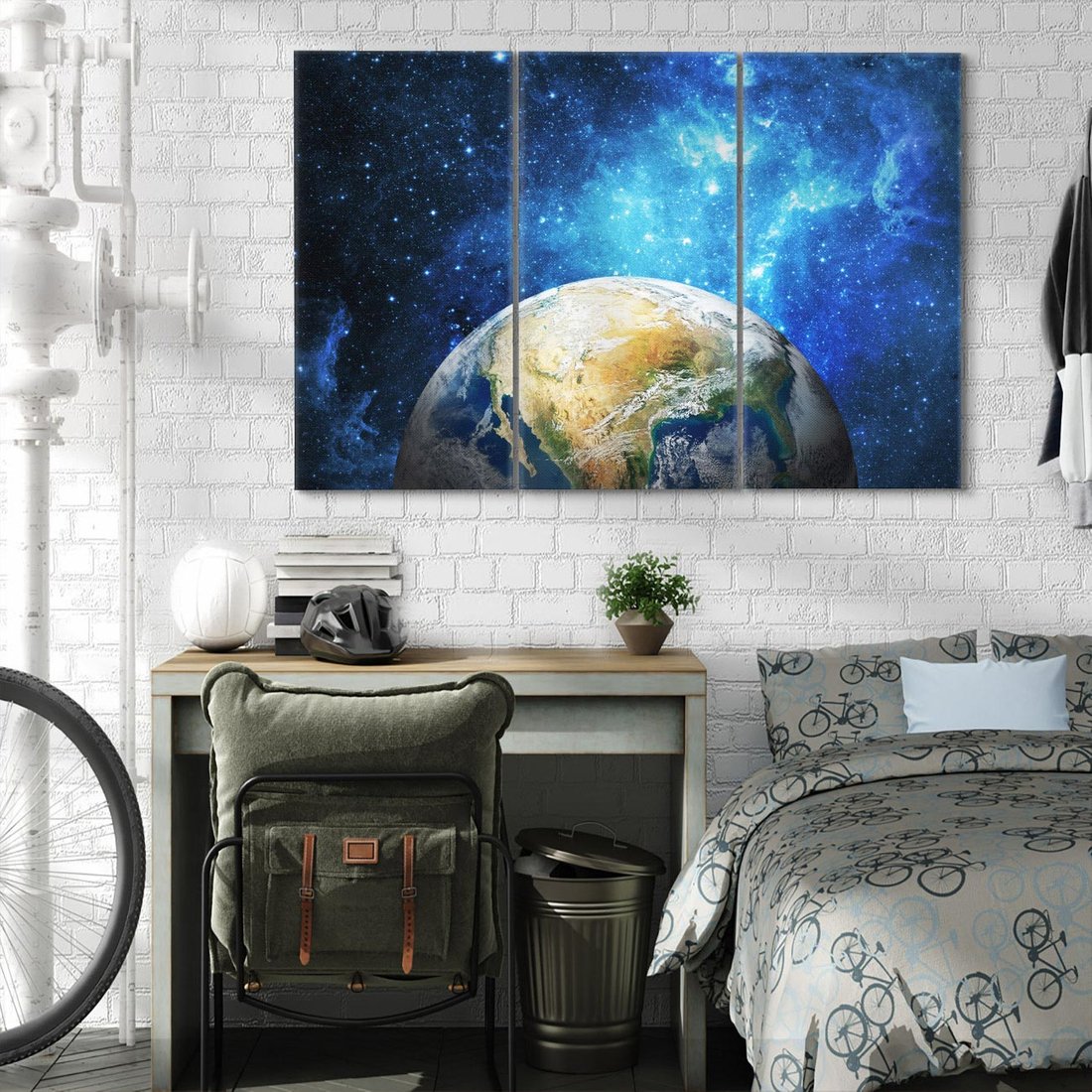 Obraz na płótnie 120x80 - Kosmiczne Horyzonty - Ziemia, kosmos