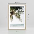 Plakat w ramie 50x70 - Wakacyjne Marzenie - palma nad morzem,  - rama drewno