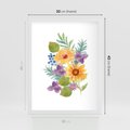Plakat w ramie 30x40 - Kwiatowe Inspiracje - akwarelowe polne kwiaty, minimalistyczny plakat - rama biała