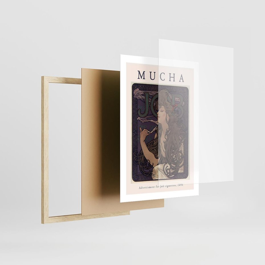 Plakat w ramie 50x70 - Reprodukcja A.Mucha - Mucha, plakat z reprodukcją - rama drewno