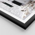 Plakat w ramie 50x70 - Santorini - Grecja błękitem malowana - Santorini, Grecja - rama czarna