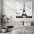 Obraz na płótnie 40x40 - Wieża Eiffla - czarno białe zdjecie, wieża eiffla