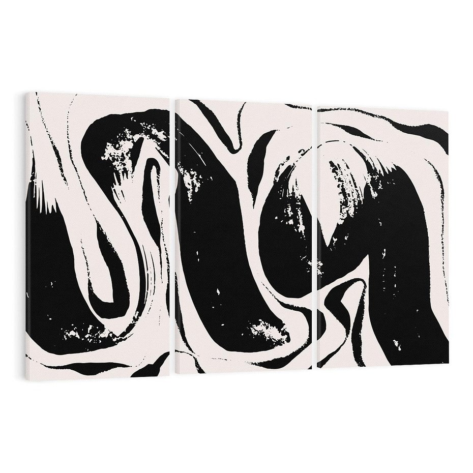 Obraz na płótnie 120x80 - Wibracje w ciemnościach duszy - czarno biała abstrakcja, nieregularne rozmyte linie