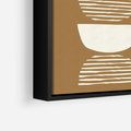 Obraz w ramie 50x50 - Wewnętrzne Spektrum - geometryczne boho kształty na brązowym, karmelowym tle - rama czarna