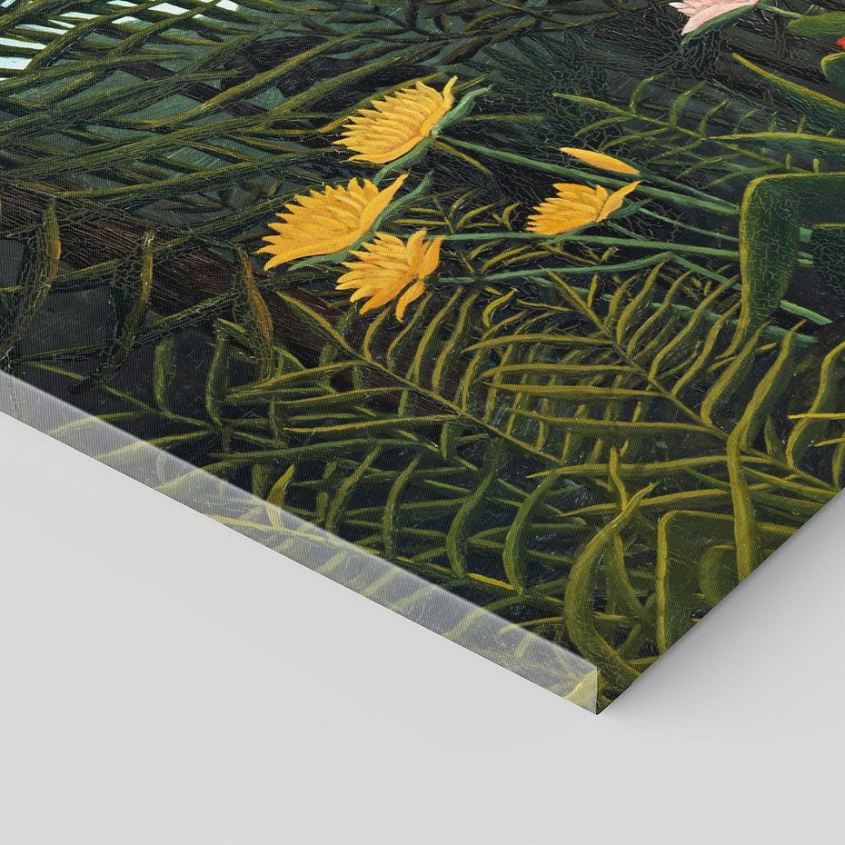 Obraz na płótnie 140x70 - "Virgin Forest with Sunset " (1910) Henriego Rousseau - reprodukcja, obraz na płótnie