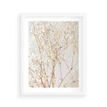 Plakat w ramie 40x50 - Minimalistyczna Delikatność - białe kwiaty, gipsówka - rama biała