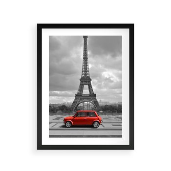 Plakat w ramie 30x40 - Paryż z wieżą Eiffla w tle - Paryż, Eiffla - rama czarna