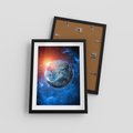 Plakat w ramie 30x40 - Planeta w nieskończoności - ziemia, kosmos - rama czarna