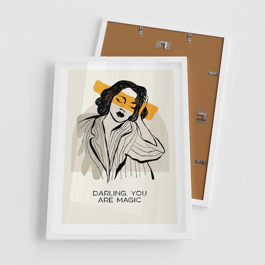 Plakat w ramie 50x70 - Sztuka Kobiecej Osobowości - nowoczesna grafika, kobieta - rama biała