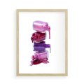 Plakat w ramie 50x70 - Kolorowe Paznokcie - lakiery, do paznokci - rama drewno