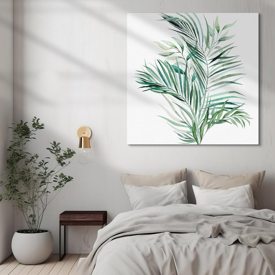 Obraz na płótnie 60x60 - Blask Natury - złote, liście