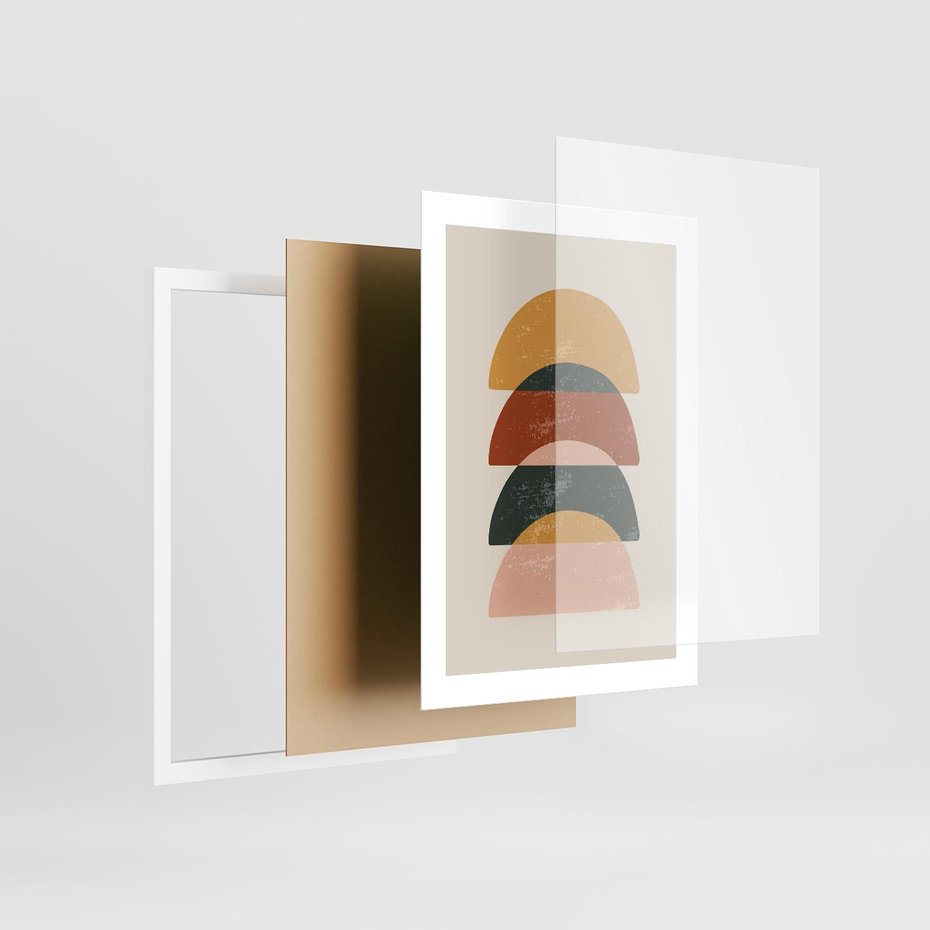 Plakat w ramie 30x40 - Energetyczne Wzory - nowoczesny plakat, abstrakcyjne kształty - rama biała