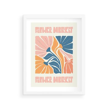 Plakat w ramie 50x70 - Spójny Dysonans - pastelowe kolory, typografia - rama biała