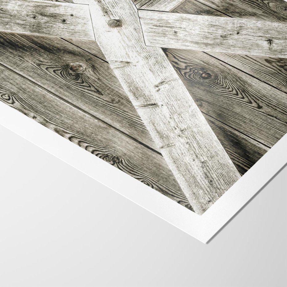 Plakat bez ramy 50x70 - Drewniane Drzwi do Stodoły - stare drzwi do stodoły, drewniane