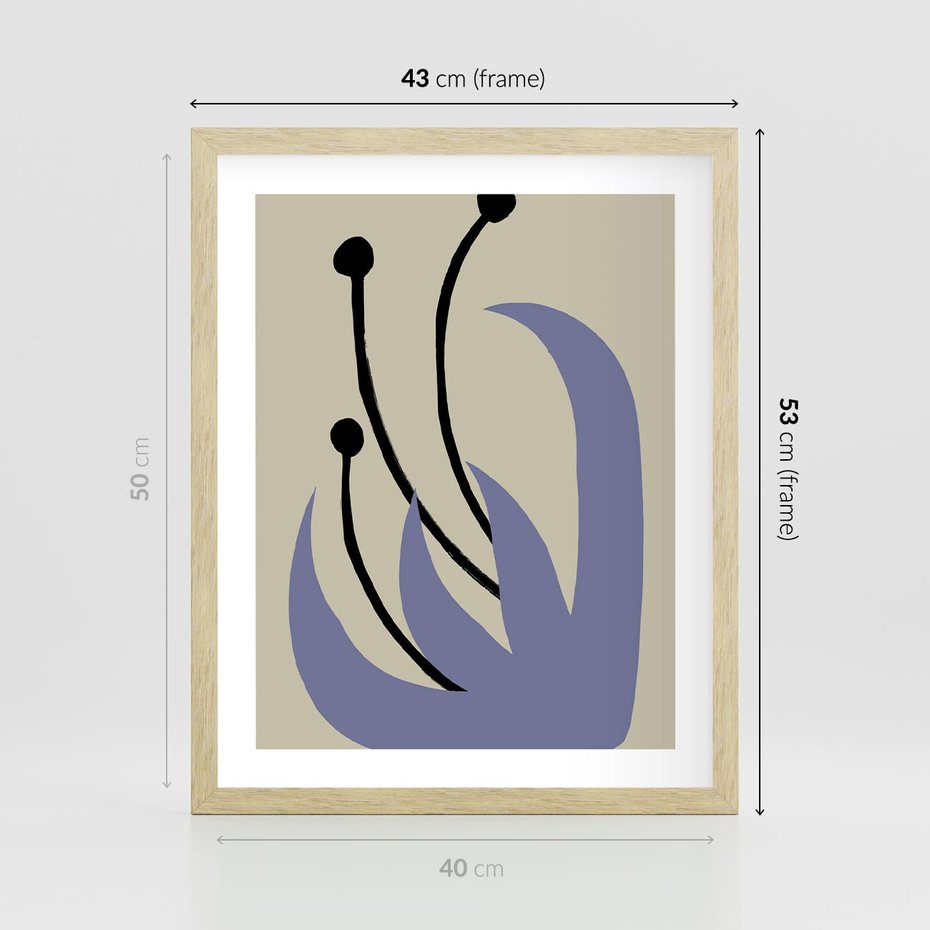 Plakat w ramie 40x50 - Bezgraniczne Przenikanie - minimalizm, boho plakat - rama drewno