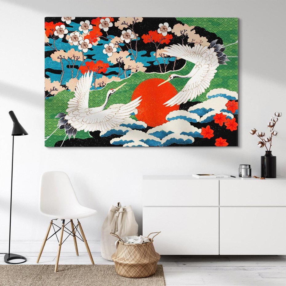 Obraz na płótnie 70x50 - Wibracje emocji - sztuka japońska, wyraziste kolory