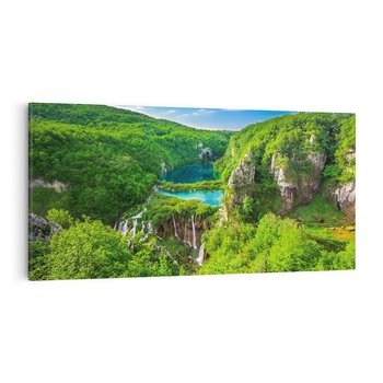 Obraz na płótnie 120x60 - Jeziora Pitwickie: urok Chorwacji - Jeziora, Pitwickie
