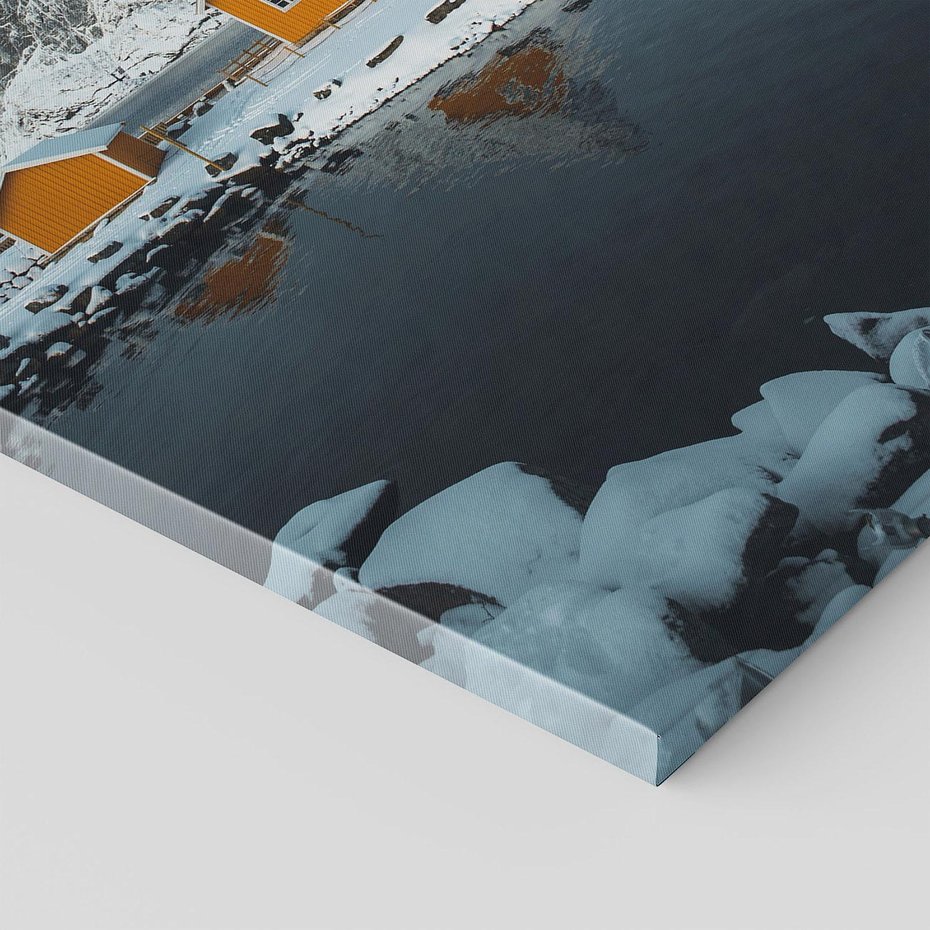 Obraz na płótnie 50x70 - Minimalizm i Urok Natury - skandynawskie, domki