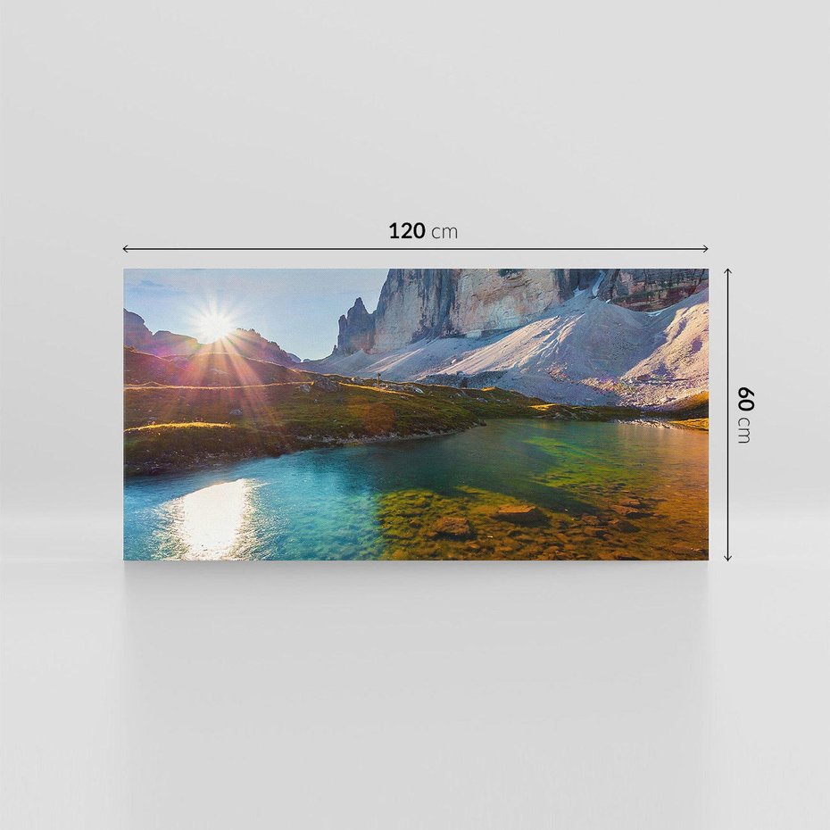 Obraz na płótnie 120x60 - Jezioro wśród majestatycznych gór - jezioro, góry