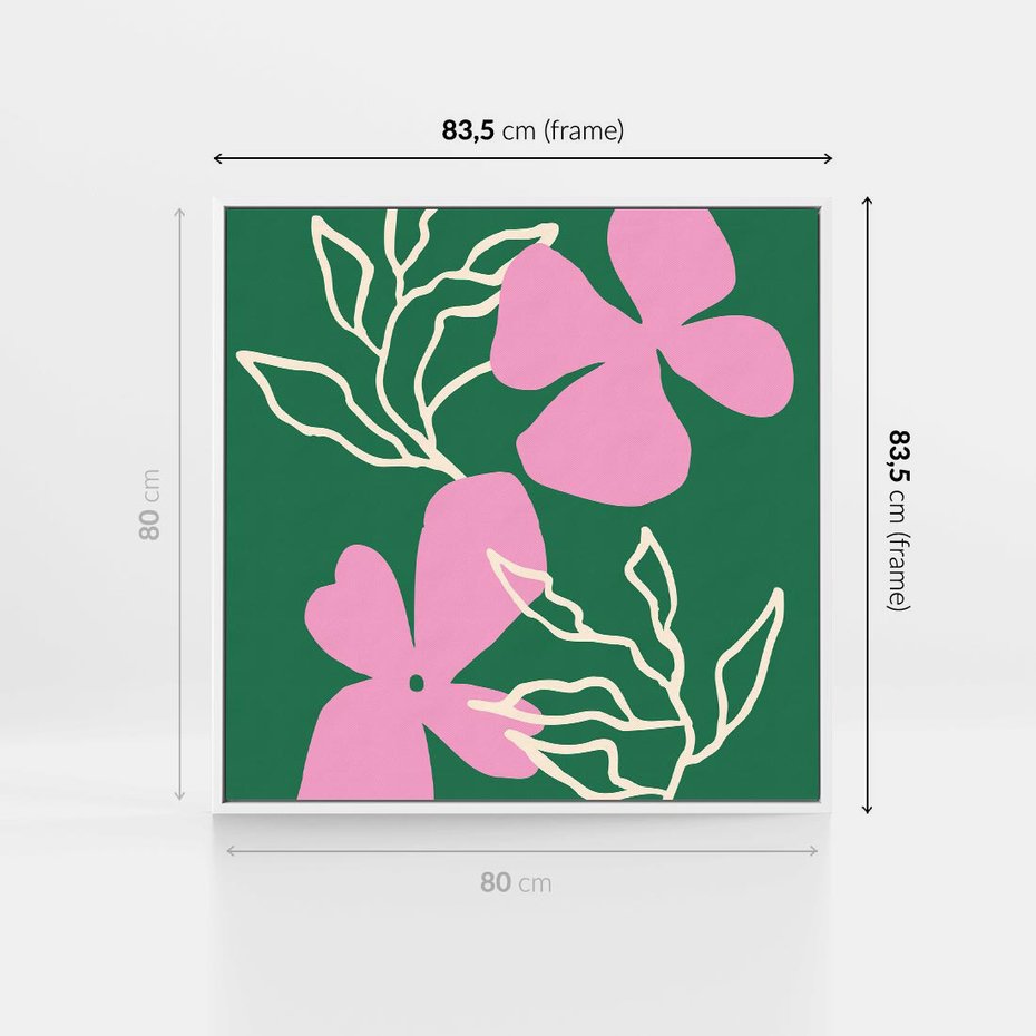 Obraz w ramie 80x80 - Wewnętrzne Fale - abstrakcyjny plakat, boho styl - rama biała