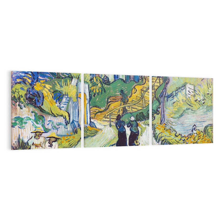 Obraz na płótnie 150x50 - "Schody w Auvers" (1890) Vincent van Gogh - Reprodukcja - reprodukcja, obraz na płótnie