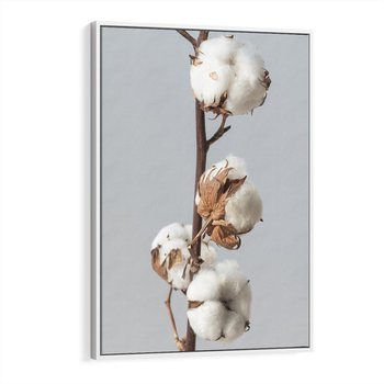 Obraz w ramie 80x120 - Bawełniana boho miękkość - bawełna, boho - rama biała