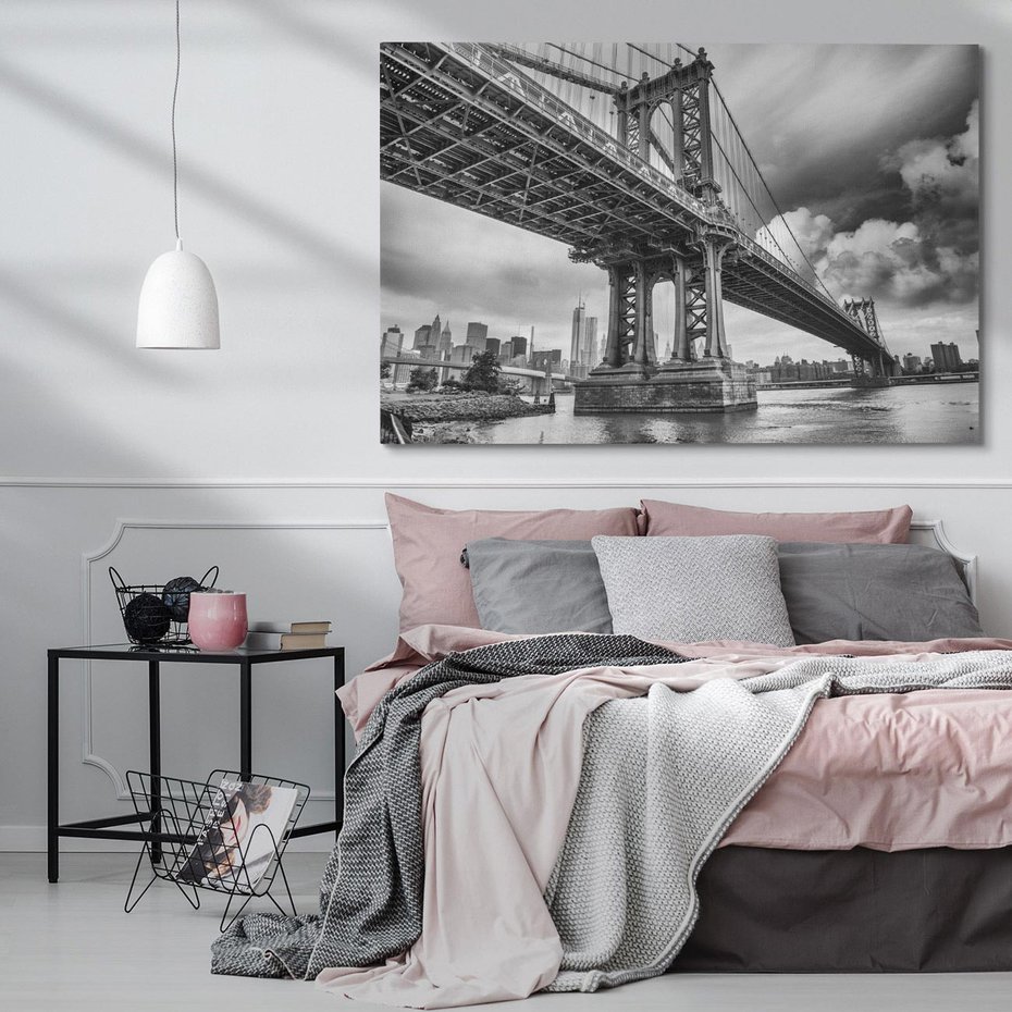 Obraz na płótnie 100x70 - Most nad nowojorską panoramą - most, Nowy York