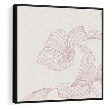 Obraz w ramie 50x50 - Szept marzeń i tajemnic - abstrakcyjne, roślinne ornamenty - rama czarna