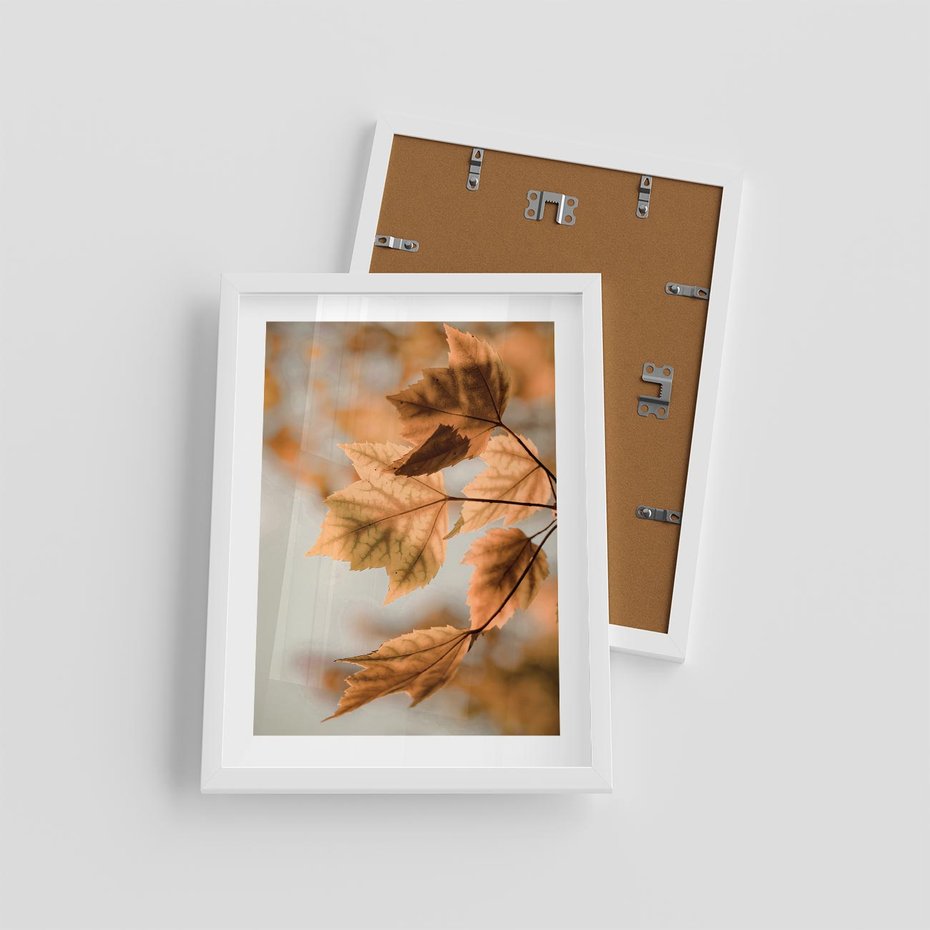 Plakat w ramie 30x40 - Magia Jesieni - liście, jesień - rama biała