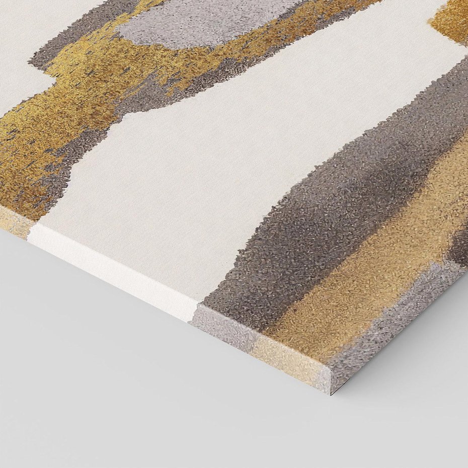 Obraz na płótnie 30x30 - Szaro-złote Wibracje - abstrakcyjne kształty, szerokie linie