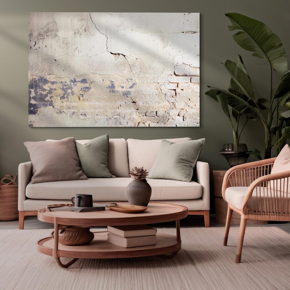 Obraz na płótnie 70x50 - Surowość ściany z betonu - ściana, beton