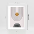 Plakat w ramie 30x40 - Geometryczny Blask - nowoczesna grafika, geometria - rama biała