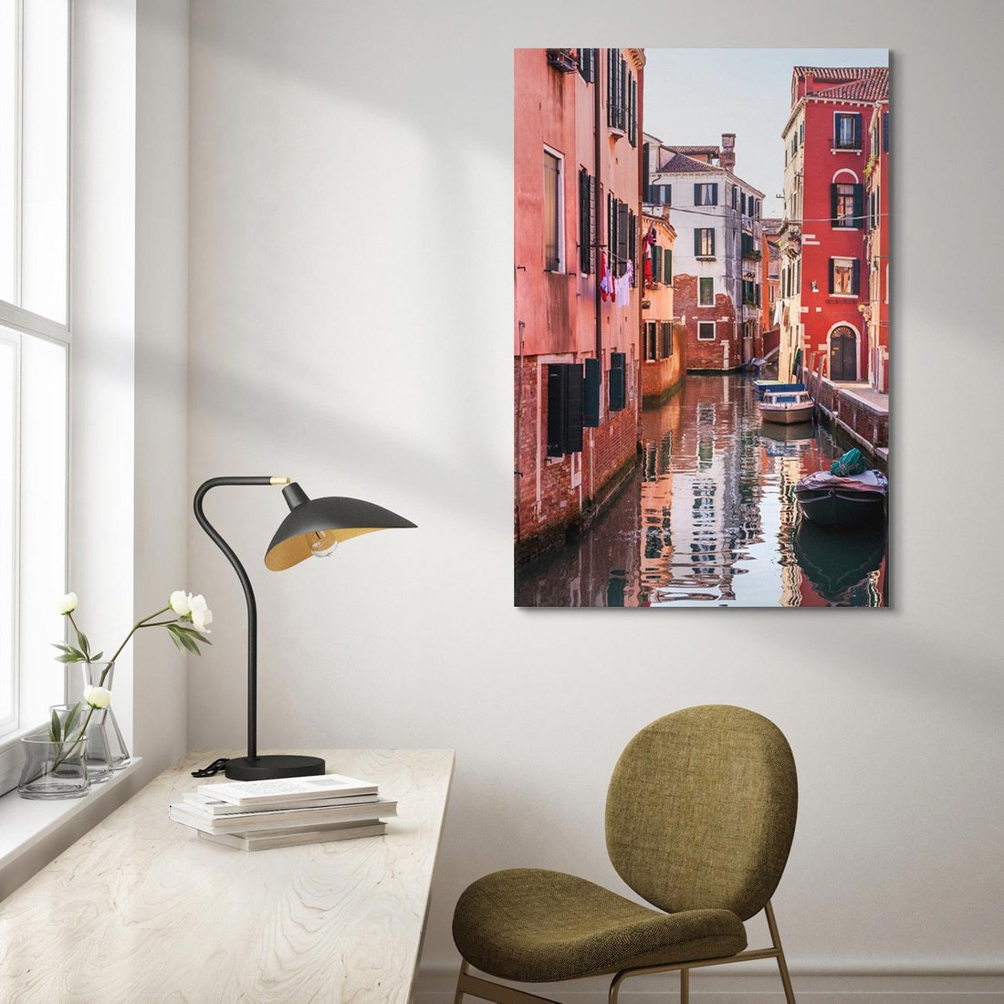 Obraz na płótnie 70x100 - Przejażdżka gondolą przez Wenecję - Wenecja, kanały