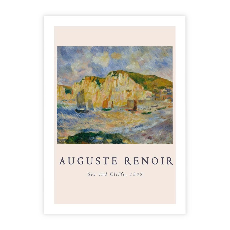 Plakat bez ramy 30x40 - Plakat z Reprodukcją A. Renoira - Auguste Renoir, Morze i klify