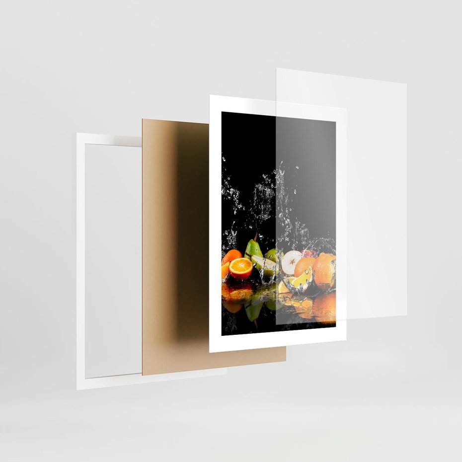 Plakat w ramie 30x40 - Owoce w Restauracji - owoce, kuchnia - rama biała