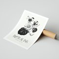 Plakat bez ramy 30x40 - Odbicie kwiatowych chwil - kwiaty, typografia