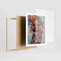 Plakat w ramie 40x50 - Z Głową w Kwiatach - obraz olejny, sztuka nowoczesna - rama drewno