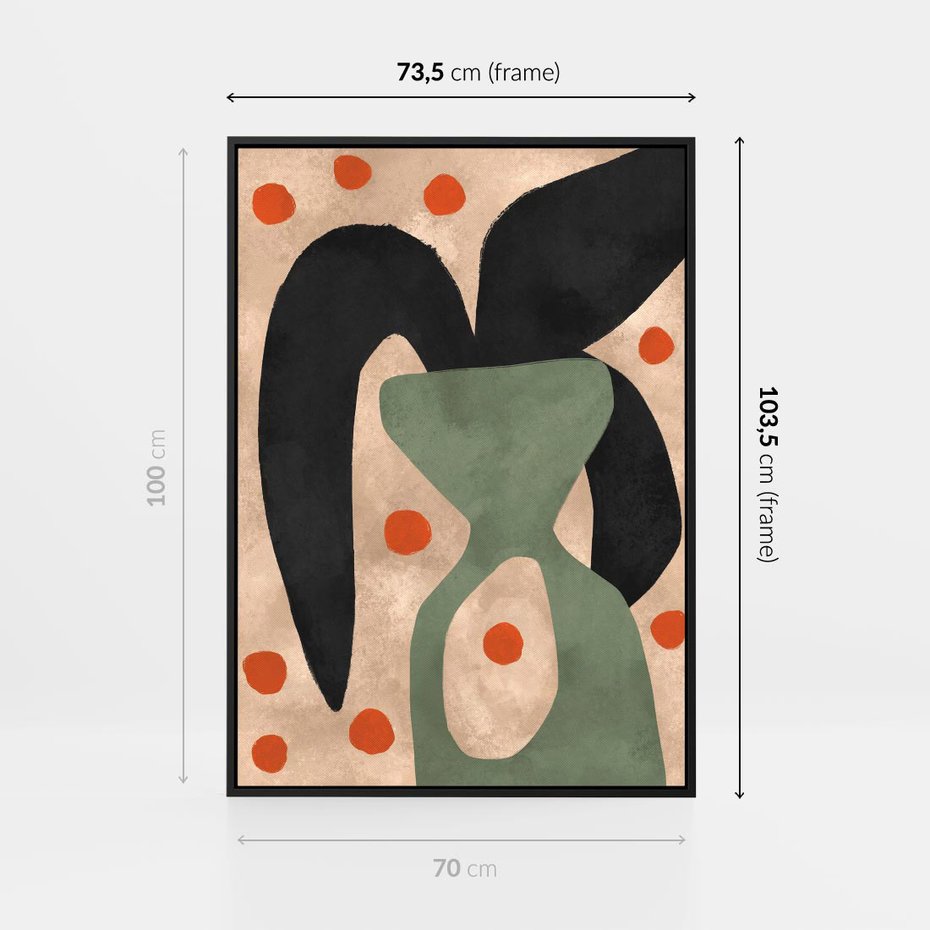 Obraz w ramie 70x100 - Impresje Boho - abstrakcyjny obraz, plakat - rama czarna