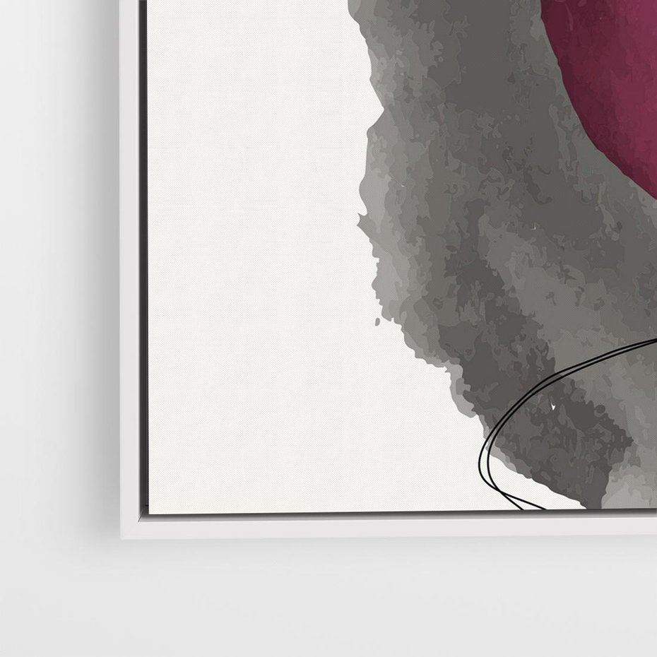 Obraz w ramie 50x50 - Bezczasowe Rytmy - abstrakcyjne nieregularne plamy, czarny - rama biała