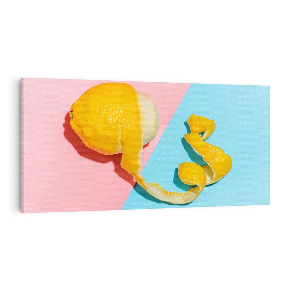 Obraz na płótnie 100x50 - Cytryna Pastel Abstrakcja - cytryna, pastel