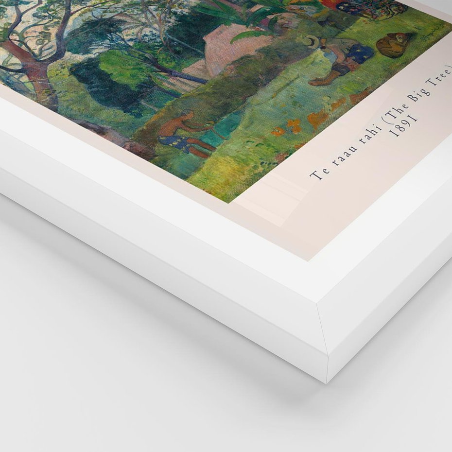 Plakat w ramie 40x50 - Gauguin: Reprodukcja i Typografia - Gauguin, reprodukcja - rama biała