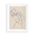 Plakat w ramie 50x70 - Bezkresny Taniec - kobieta, szkic - rama biała