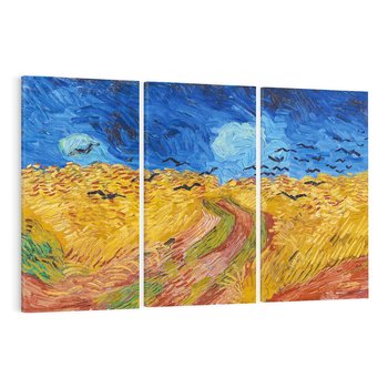 Obraz na płótnie 120x80 - "Wheatfield with Crows" (1890) Vincent van Gogh - Reprodukcja - reprodukcja, obraz na płótnie