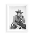 Plakat w ramie 50x70 - Dziki Zachód - retro zdjęcie, czarno białe - rama biała
