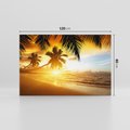 Obraz na płótnie 120x80 - Sielska plaża z palmami i morzem - plaża, morze