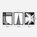Zestaw obrazy w ramie 50x70 galeria - Architektura, perspektywa, wieżowce - rama czarna