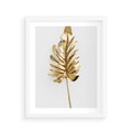 Plakat w ramie 40x50 - Ponadczasowy Urok - złote, liście - rama biała