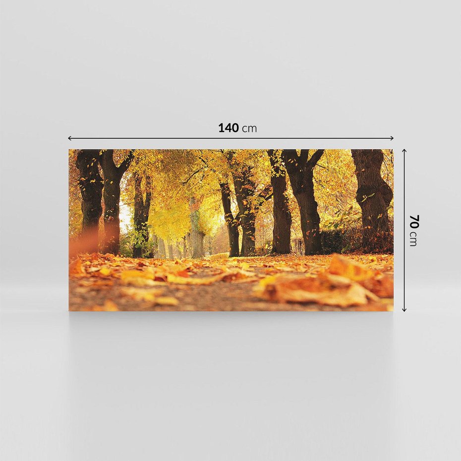 Obraz na płótnie 140x70 - Jesień, Liście, Park - Kolorowa Symfonia - jesień, liście